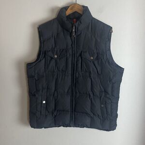 J CREW Mens Black Expedition Down Puffer Vest Size L Pockets Packable Technical